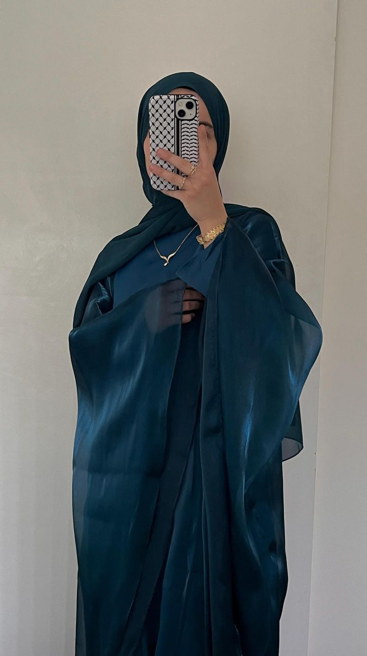 Gizem Iridescent Abaya & Dress - Ocean