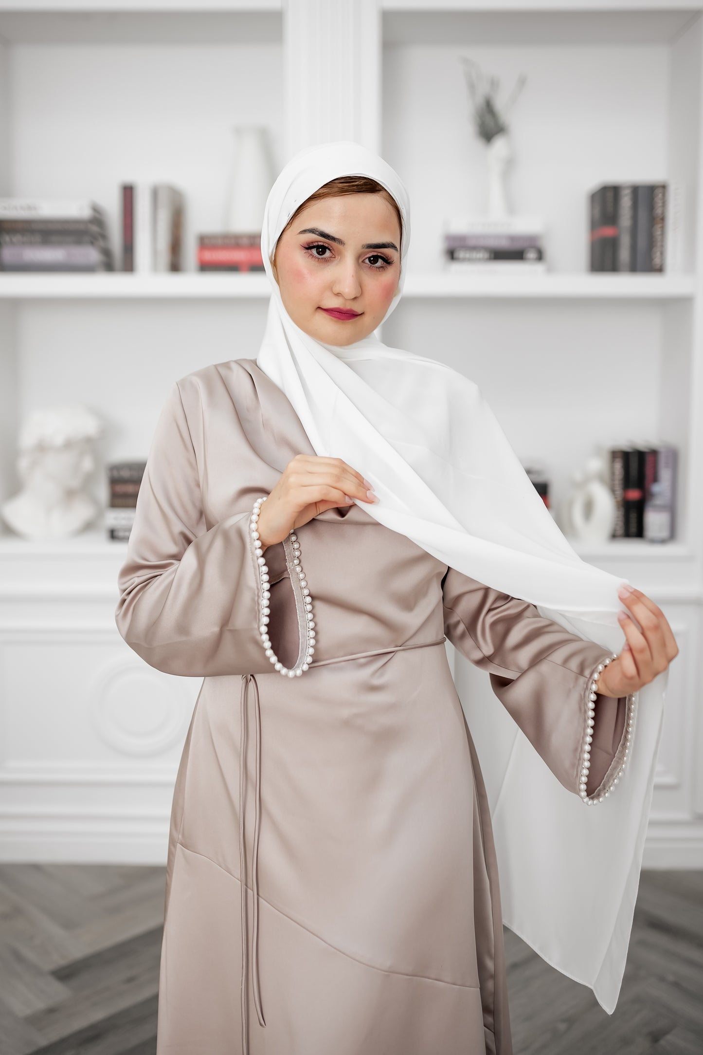 Chiffon Luxe Hijab - Pearl White