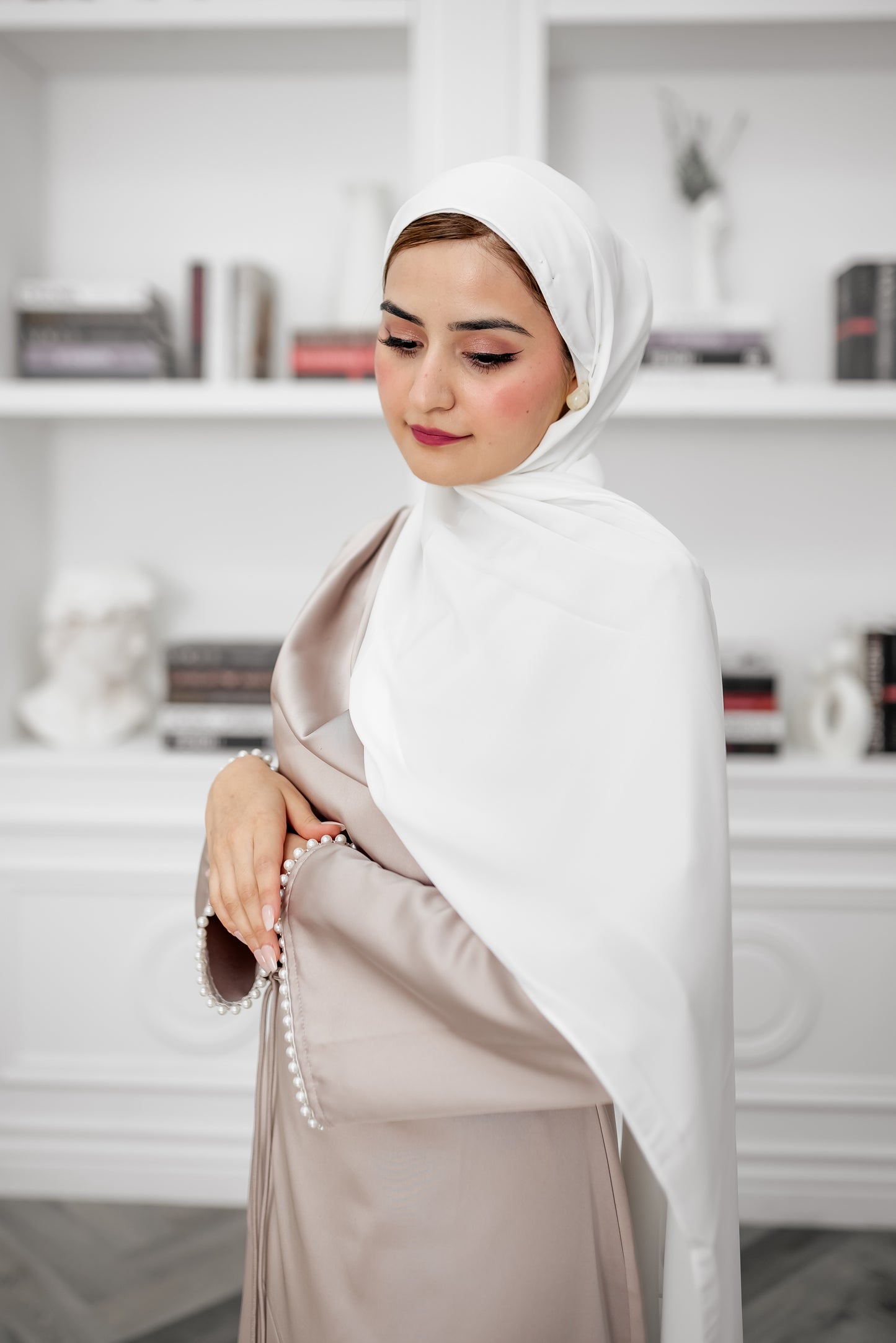 Chiffon Luxe Hijab - Pearl White