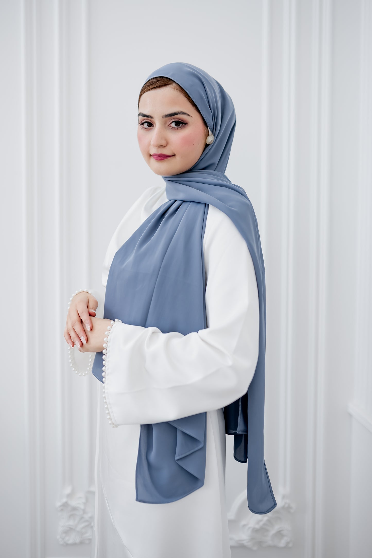 Chiffon Luxe Hijab - Powder Blue